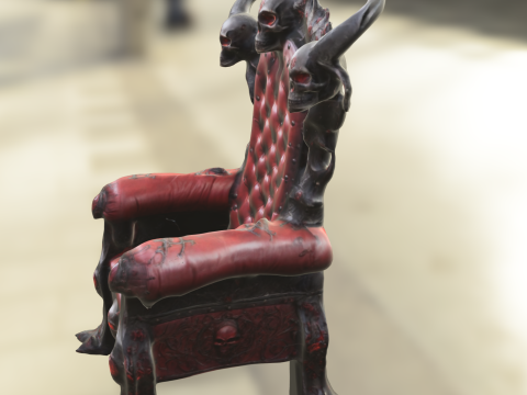 Demonic Throne Gothic Skull Armchair 3D Model