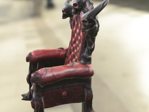 Demonic Throne Gothic Skull Armchair 3D Model