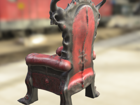 Demonic Throne Gothic Skull Armchair 3D Model