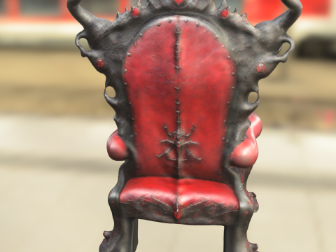 Demonic Throne Gothic Skull Armchair 3D Model