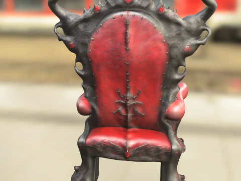 Demonic Throne Gothic Skull Armchair 3D Model