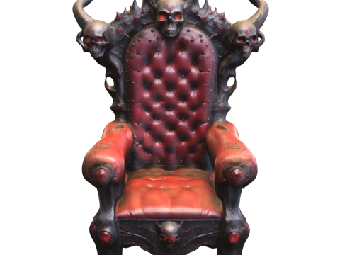 Demonic Throne Gothic Skull Armchair 3D Model