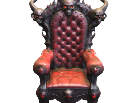 Demonic Throne Gothic Skull Armchair 3D Model