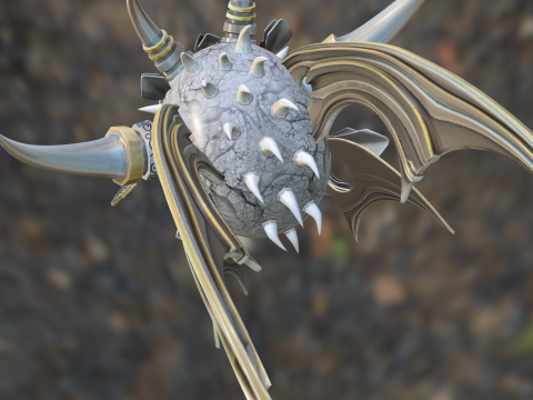 Ornate Dragon Horned Warrior Helmet 3D मॉडल