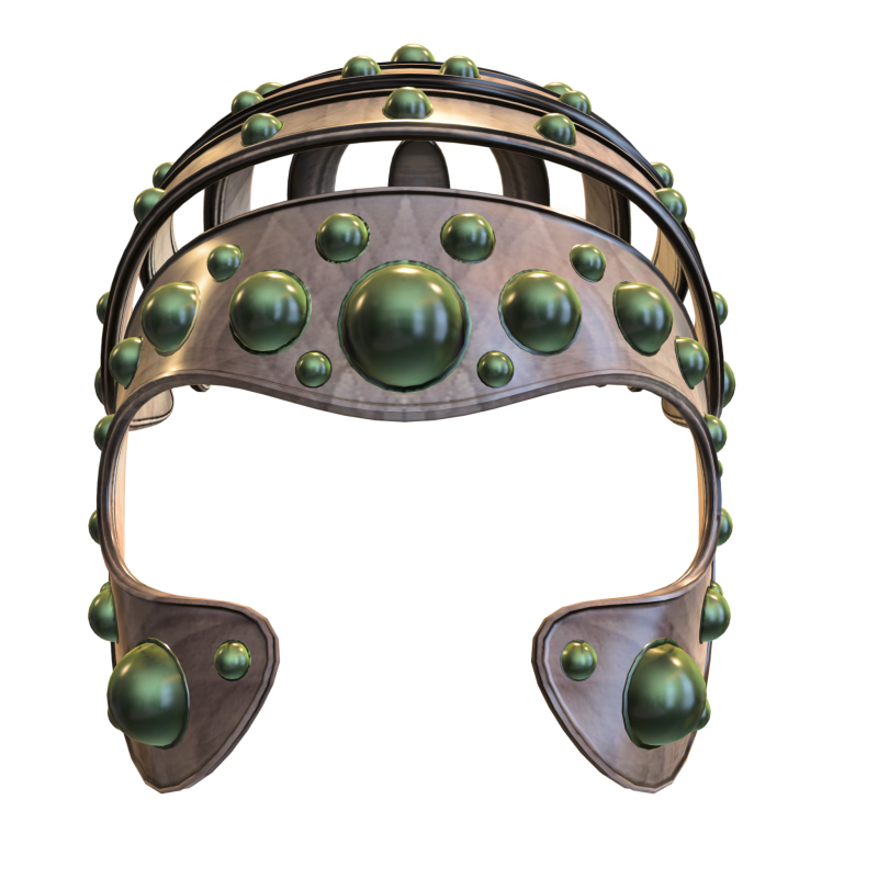 Gem Studded Bronze Warrior Helmet 3D Model .c4d .max .obj .3ds .fbx .stl .blend