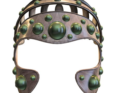 Gem Studded Bronze Warrior Helmet 3D Model