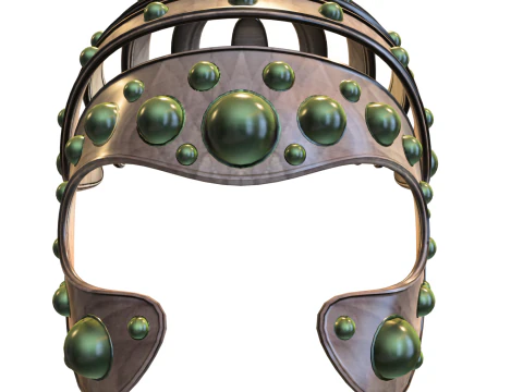 宝石がちりばめられたブロンズ戦士のヘルメット 3Dモデル