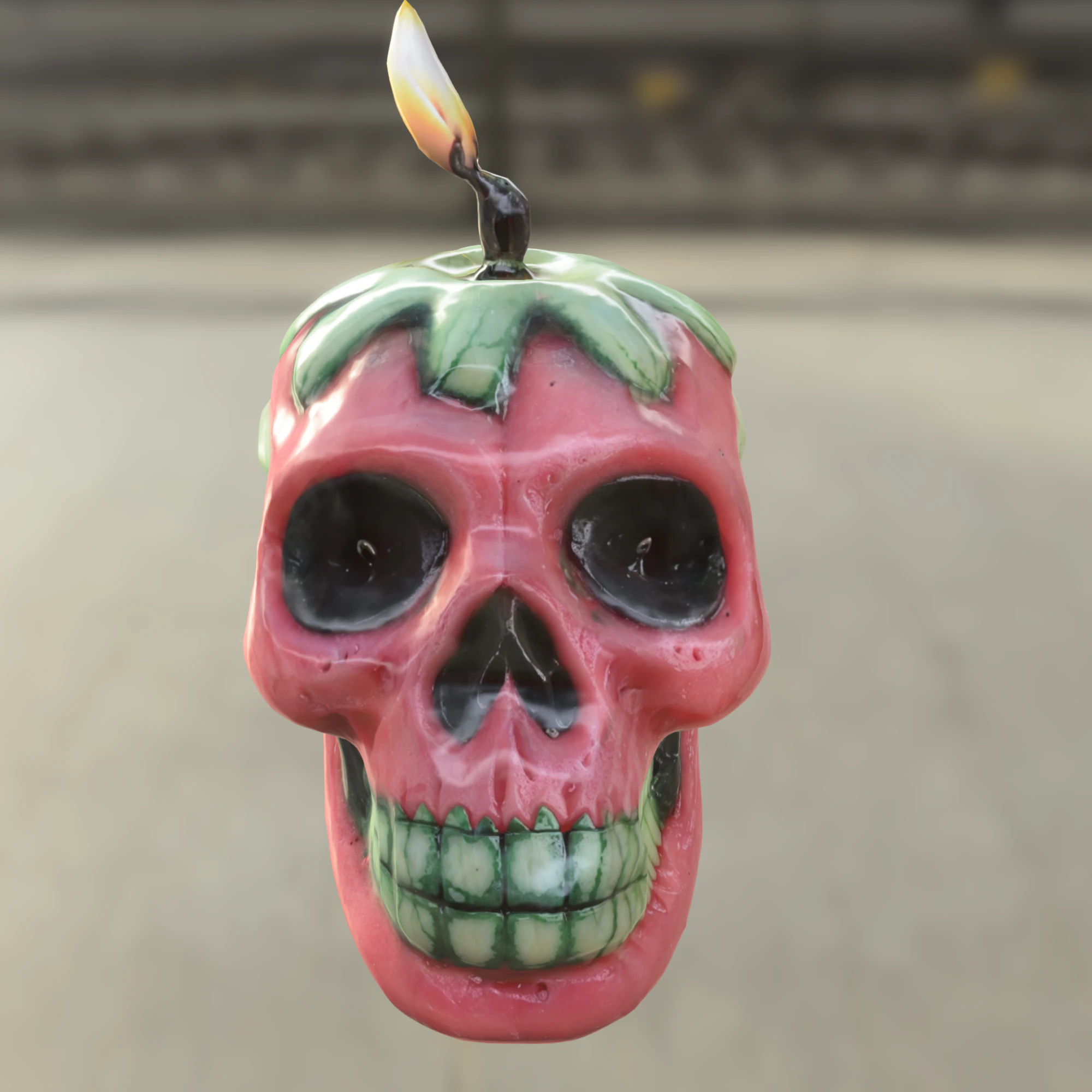 Strawberry Skull Candle 3D Model .c4d .max .obj .3ds .fbx .stl .blend