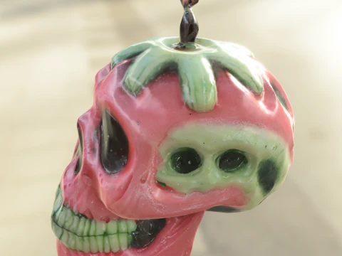 Strawberry Skull Candle 3D Model