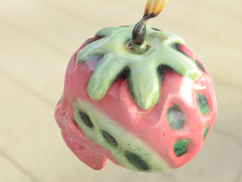 Strawberry Skull Candle Modèle 3D