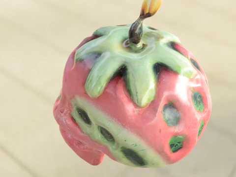 Strawberry Skull Candle 3D Model