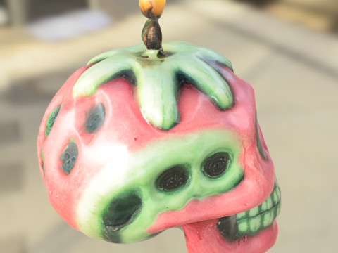 Strawberry Skull Candle Modèle 3D