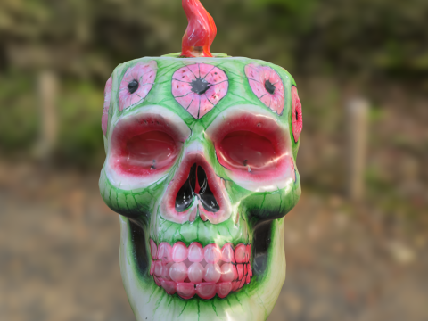 Cursed Melon Skull Candle 3D-Modell