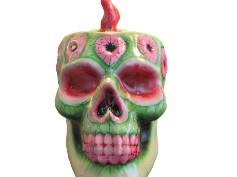 Cursed Melon Skull Candle Model 3D