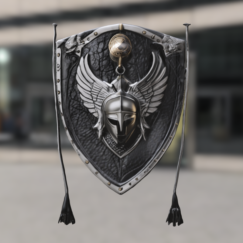 Warrior Shield Emblem Modelo 3D .c4d .max .obj .3ds .fbx .stl .blend 
