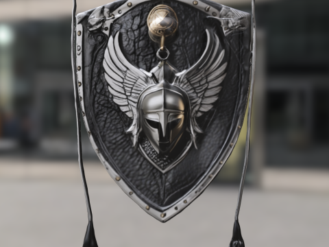 Warrior Shield Emblem 3D Model