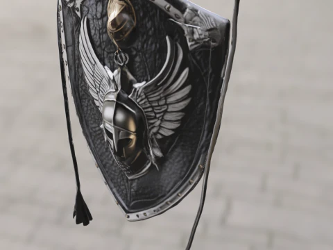 Warrior Shield Emblem 3D Model