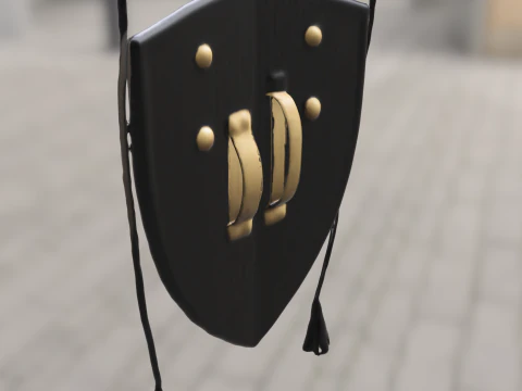 Warrior Shield Emblem 3D Model