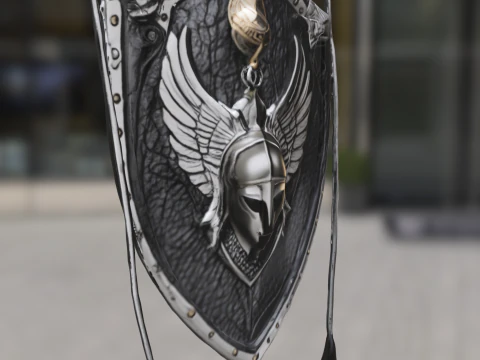 Warrior Shield Emblem 3D Model