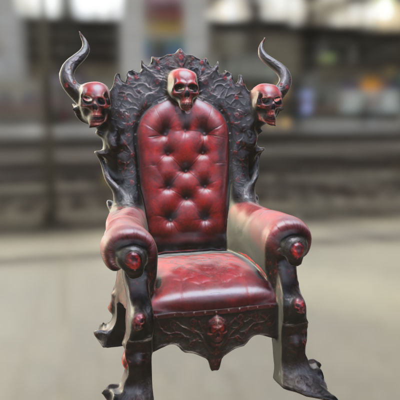Demonic Throne Chair 3D 模型 .c4d .max .obj .3ds .fbx .stl .blend 