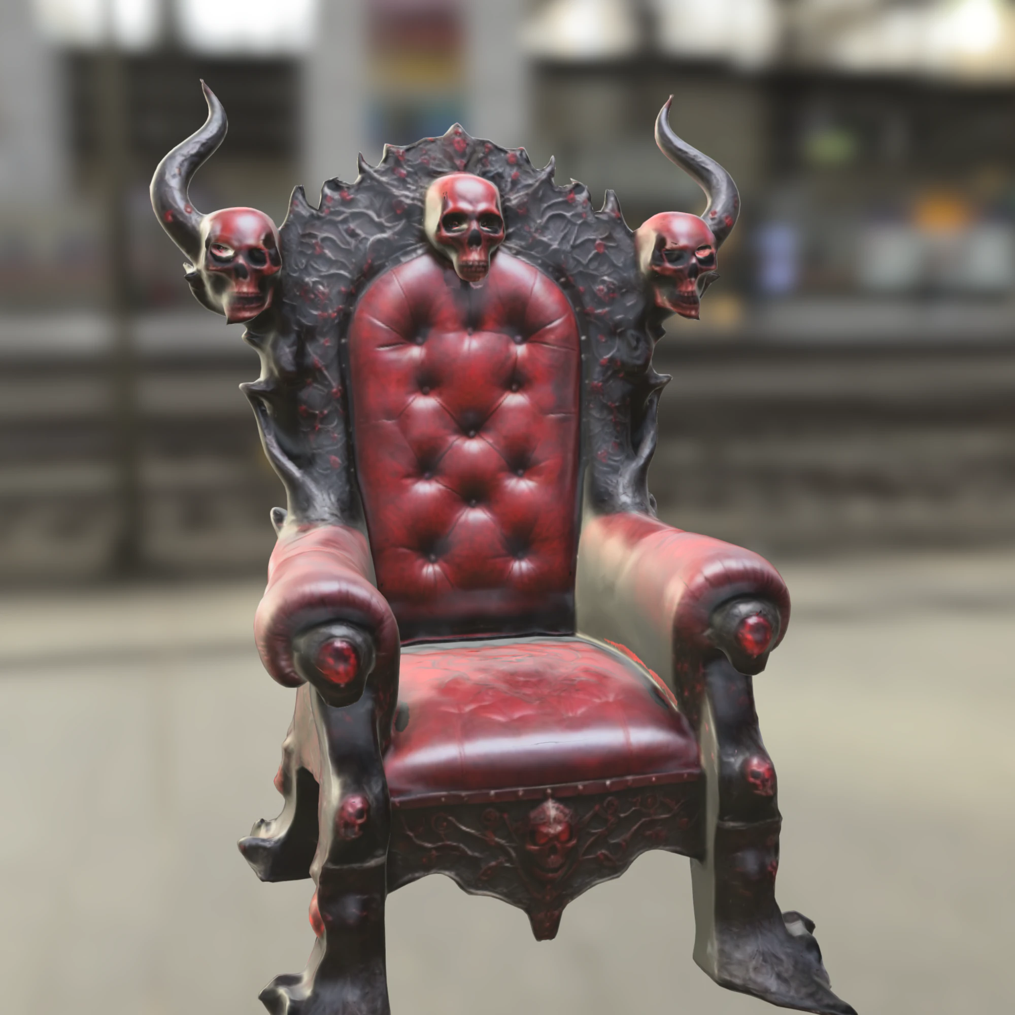 Demonic Throne Chair 3D Model .c4d .max .obj .3ds .fbx .stl .blend 