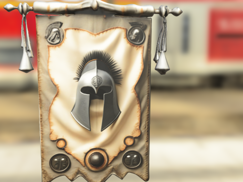 Ancient Warrior Banner Spartan 3D मॉडल