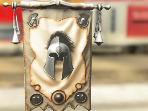 古代武士旗帜斯巴达 3D 模型