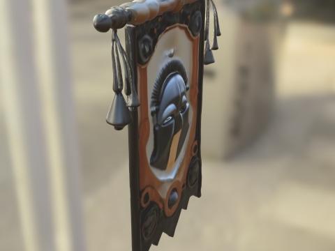 Ancient Warrior Banner Spartan Modelo 3D