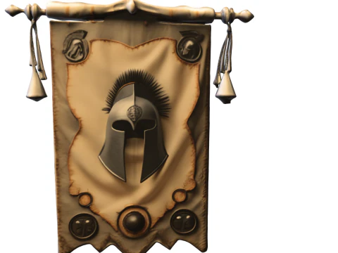 Ancient Warrior Banner Spartan 3D Model