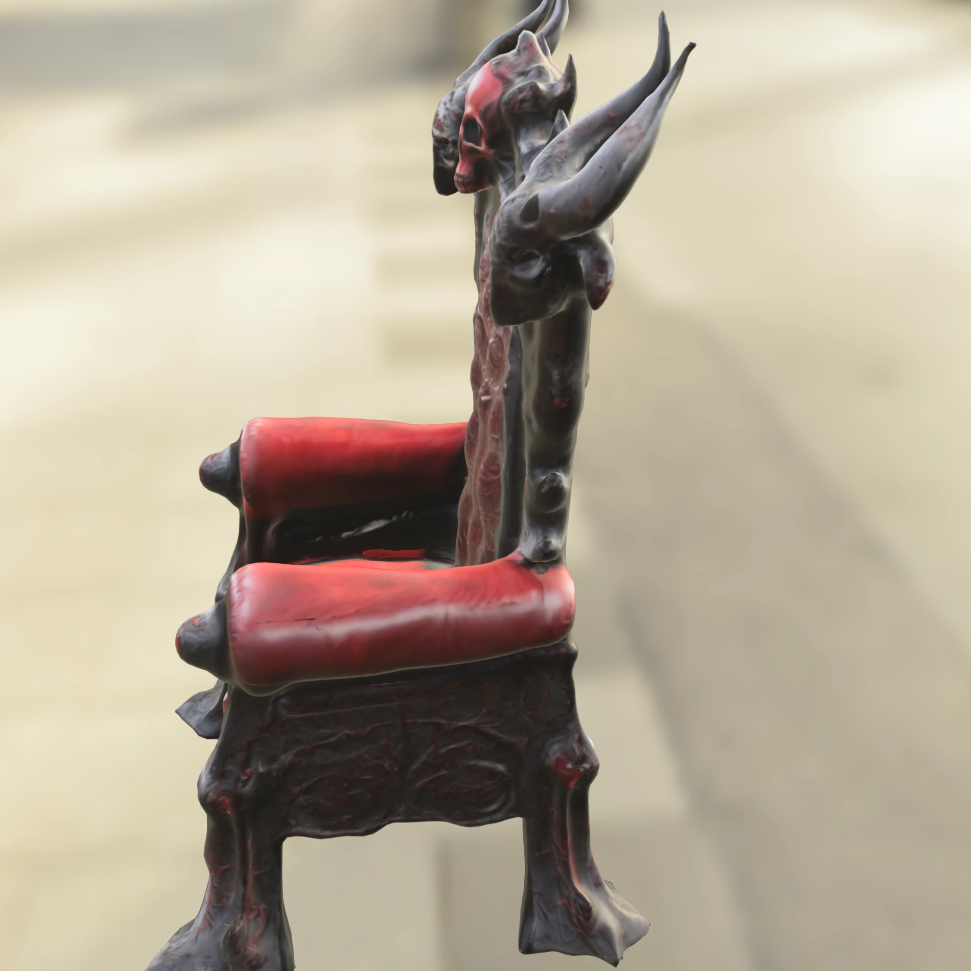 Hellfire Throne Demonic Skull Chair 3D Model .c4d .max .obj .3ds .fbx .stl .blend 