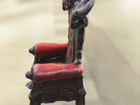 Hellfire Throne Demonic Skull Chair 3D Model