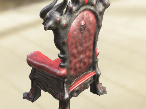 Hellfire Throne Demonic Skull Chair Modelo 3D
