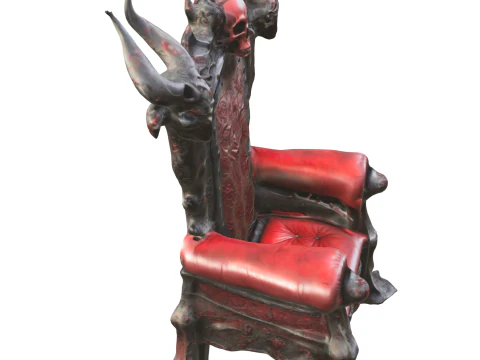 Hellfire Throne Demonic Skull Chair 3D Model