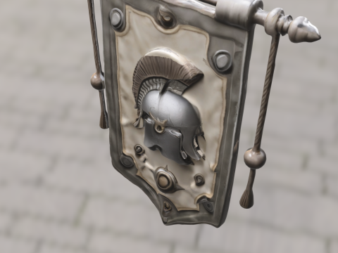 Spartan Honor Banner Modelo 3D