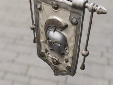 Spartan Honor Banner 3D Model