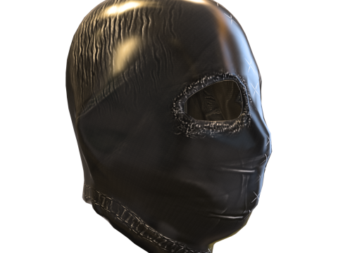 Stitched Leather Hood Mask balaclava 3D Model