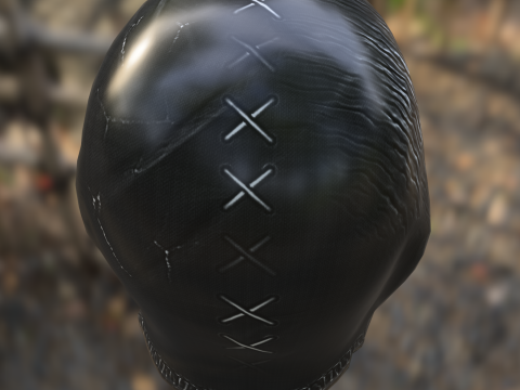 Stitched Leather Hood Mask balaclava 3Dモデル