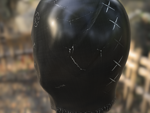Stitched Leather Hood Mask balaclava 3Dモデル