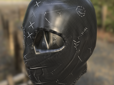 Stitched Leather Hood Mask balaclava 3Dモデル