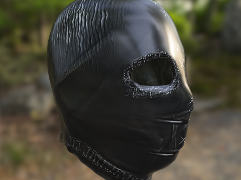 Stitched Leather Hood Mask balaclava 3Dモデル