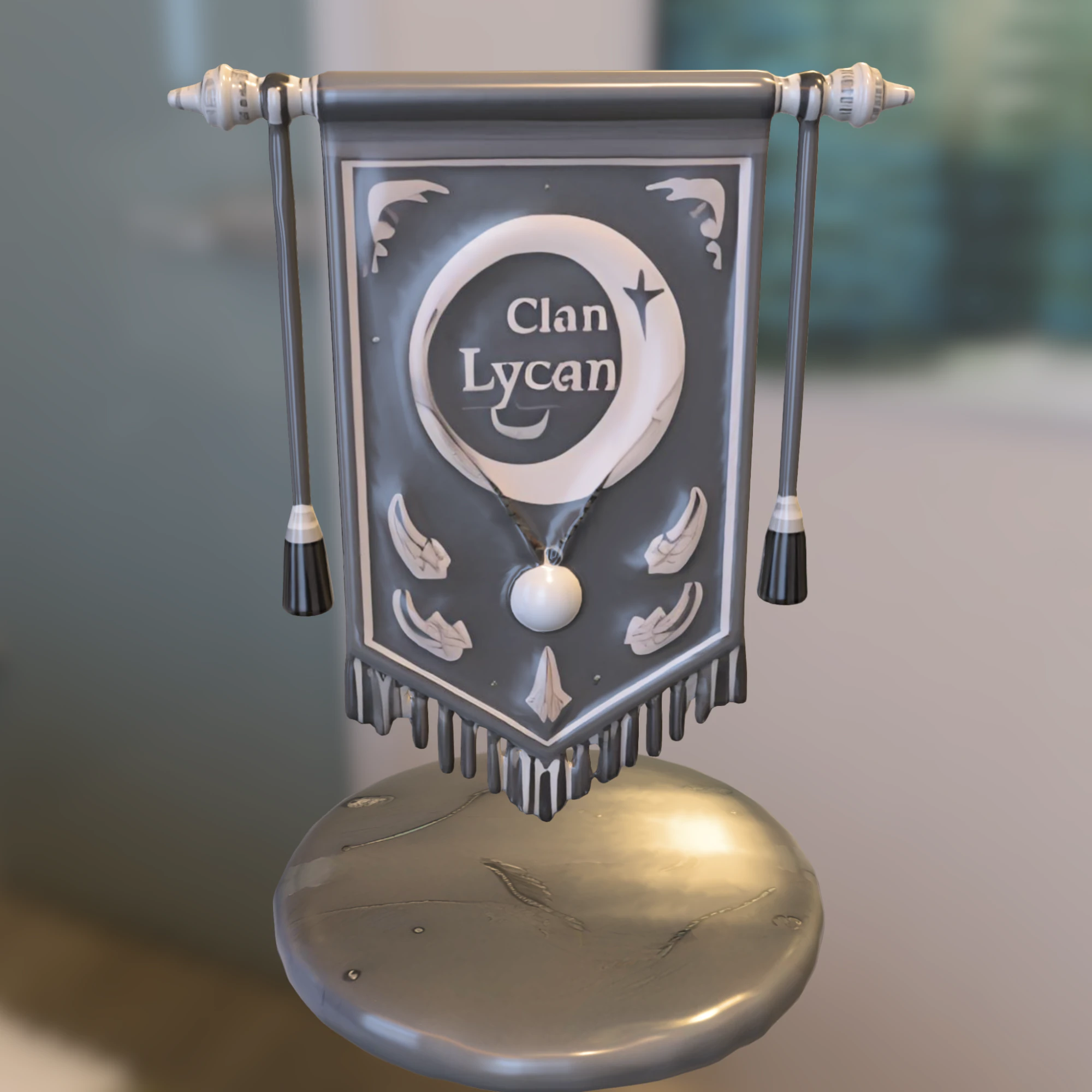 Clan Lycan Banner 3D Model .c4d .max .obj .3ds .fbx .stl .blend