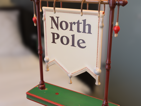 North Pole Sign 3D Model