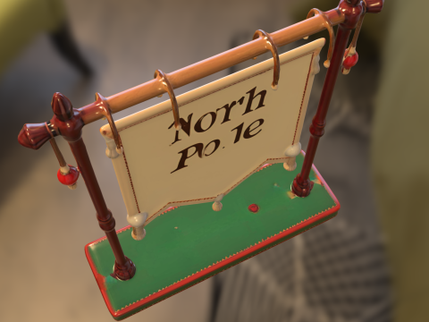North Pole Sign 3D Model