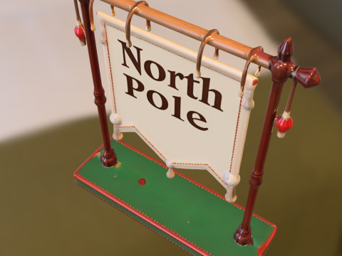 North Pole Sign 3D Model