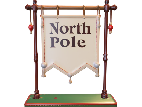 North Pole Sign 3D Model