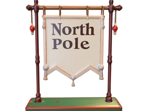 North Pole Sign 3D Model
