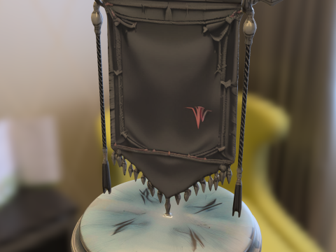 Dark Vampire Clan Banner 3D Model
