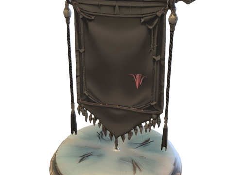 Dark Vampire Clan Banner 3D Модель
