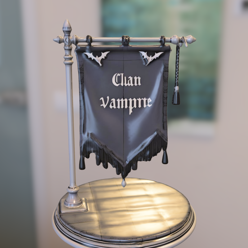 Vampire Clan Banner 3D 모델 .c4d .max .obj .3ds .fbx .stl .blend