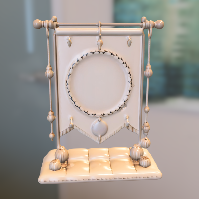 Royal Crest Banner 3D Model .c4d .max .obj .3ds .fbx .stl .blend 